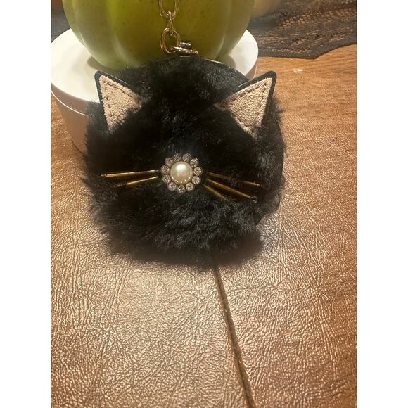 Kate Spade New York Cat Pouf Keychain EUC - Picture 7 of 10